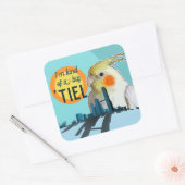 大きなコックティエおもしろいルのプンペットバードの種類 スクエアシール (封筒)