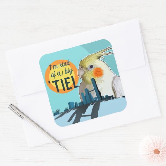 大きなコックティエおもしろいルのプンペットバードの種類 スクエアシール (封筒)