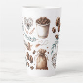 大きなコップでカップラブが沸騰している カフェラテマグ (正面)