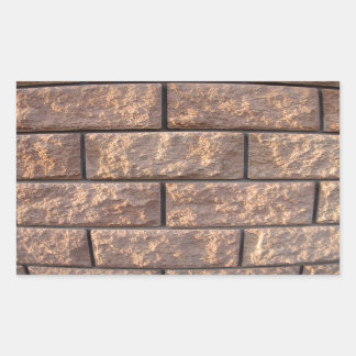 大きなコンクリートブロックの壁の断片 長方形シール