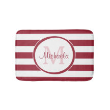 大きなコンテンポラリー赤いストライプ文字の名前とモノグラム