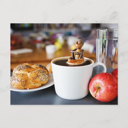 大きなコーヒーが欲しい!交差おもしろい後 ポストカード (正面)