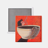 大きなコーヒーを飲む人 マグネット (正面/裏面)