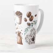 大きなコーヒーカップの愛が醸造されている カフェラテマグ (右アングル)