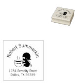 大きなコーヒーマグのアドレスを持つ小さな忍者 ラバースタンプ (押印)