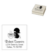 大きなコーヒーマグのアドレスを持つ小さな忍者 ラバースタンプ (押印)