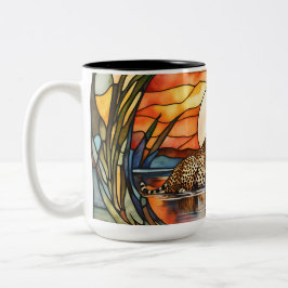 大きなコーヒーマグのステンドグラスのチーズ ツートーンマグカップ