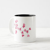 大きなコーヒーマグ開花 ツートーンマグカップ (正面左)