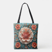 大きなサンゴ色の花 トートバッグ (裏面)