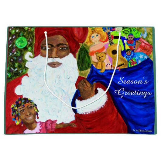 大きなサンタクロース抱き枕 – クリスマスホリデー ラージペーパーバッグ (正面)