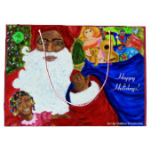 大きなサンタクロース抱き枕 – クリスマスホリデー ラージペーパーバッグ (裏面)