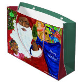 大きなサンタクロース抱き枕 – クリスマスホリデー ラージペーパーバッグ (裏面アングル)