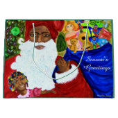 大きなサンタクロース抱き枕 – クリスマスホリデー ラージペーパーバッグ (正面)