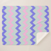 大きなシェブロン模様 シェルパブランケット (正面(横))