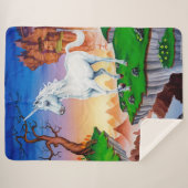 大きなシェルパ毛布ユニコーン王国 シェルパブランケット (正面(横))