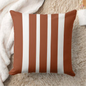 大きなシナモンブラウンと白ストライプ色 クッション (ブランケット)