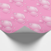 大きなシャボン玉とピンクの包装紙 ラッピングペーパー (角)