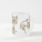 大きなジャンプ猫 フロストグラスマグカップ (正面右)