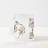 大きなジャンプ猫 フロストグラスマグカップ (正面左)