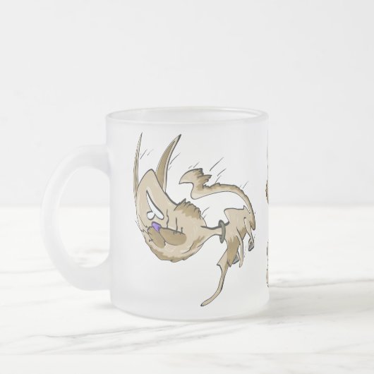 大きなジャンプ猫 フロストグラスマグカップ (左)