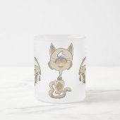 大きなジャンプ猫 フロストグラスマグカップ (中央)