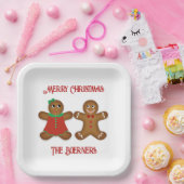 大きなジンジャーブレッドカップクッズクリスマス ペーパープレート (パーティー)