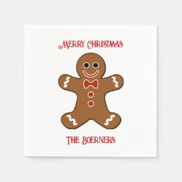 大きなジンジャーブレッドマンクッキークリスマス スタンダードカクテルナプキン
