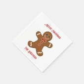 大きなジンジャーブレッドマンクッキークリスマス スタンダードカクテルナプキン (角)