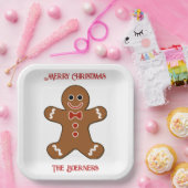 大きなジンジャーブレッドマンクッキークリスマス ペーパープレート (パーティー)