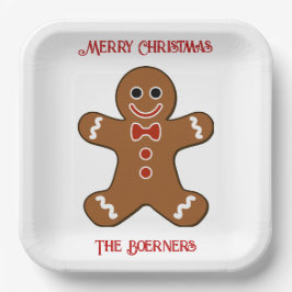 大きなジンジャーブレッドマンクッキークリスマス ペーパープレート