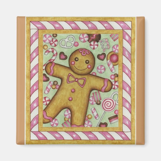大きなジンジャーブレッド磁石 マグネット (正面)