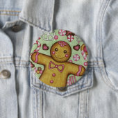 大きなジンジャーブレッド閉じるボタン 缶バッジ (インサイチュ)