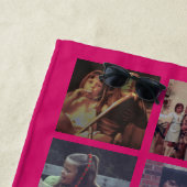 大きなスクリプトとホットピンクと18フォトコラージュ ビーチタオル (インサイチュ)