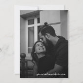 大きなスクリプト黒と白の結婚式の日付を保存 招待状 (裏面)