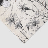 大きなスクリプフランスのトワイルドフラワー蝶のデコップ 薄葉紙 (詳細)