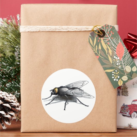 大きなステッカーの周りに相棒を飛ばす ラウンドシール (クリスマス)