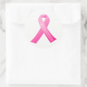 大きなステッカー生き延び-ピンクのリボン ラウンドシール (バッグ)