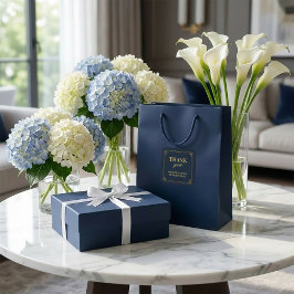 大きなステッカー ネイビー ゴールド 80歳の誕生日 サンクス スクエアシール