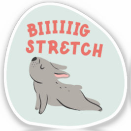 大きなストレッチ図解入りの、写真付きのキュートフランスのブルドッグアクア シール