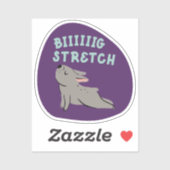 大きなストレッチ図解入りの、写真付きのキュートフランスのブルドッグパープル シール (シート)