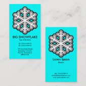 大きなスノーフレーク – シアン(00FFFF) 名刺 (正面/裏面)