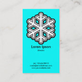 大きなスノーフレーク – シアン(00FFFF) 名刺 (裏面)