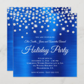 大きなスパークリー王室の石ブルーホイル企業の 招待状 (正面/裏面)