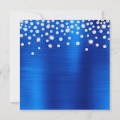 大きなスパークリー王室の石ブルーホイル企業の 招待状 (裏面)