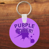 大きなスプラットで紫色の絵を描力 キーホルダー (正面)