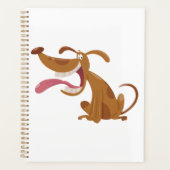 大きなスマイルと舌を出す漫画の犬 プランナー手帳 (正面)