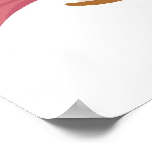 大きなスマイルと舌を出す漫画の犬 ポスター (角)