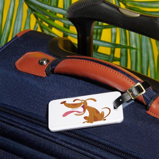 大きなスマイルと舌を出す漫画の犬 ラゲッジタグ