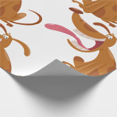 大きなスマイルと舌を出す漫画の犬 ラッピングペーパー