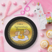 大きなスマイルを持つ漫画キャラクターの揚げ卵 ペーパープレート (パーティー)